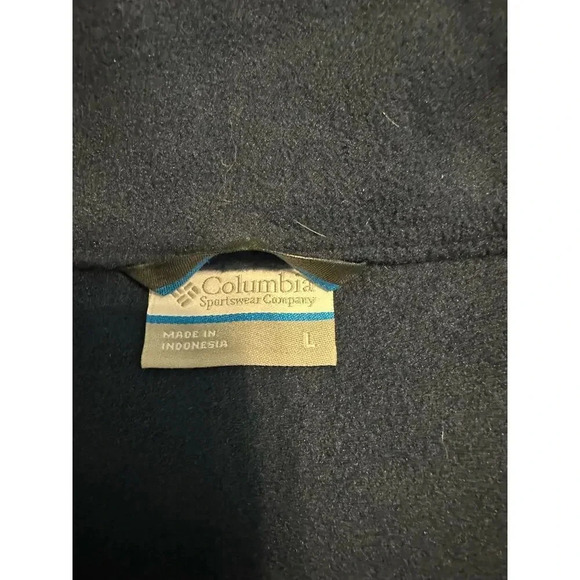 Columbia Full Zip Fleece Vest Size Large Navy Sleeveless Active Hiking Warm - Picture 3 of 6